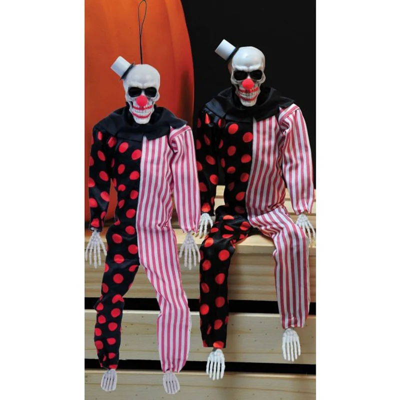 Skeleton Scary Clown, Halloween Decoration, 14 Inches, 1 Count