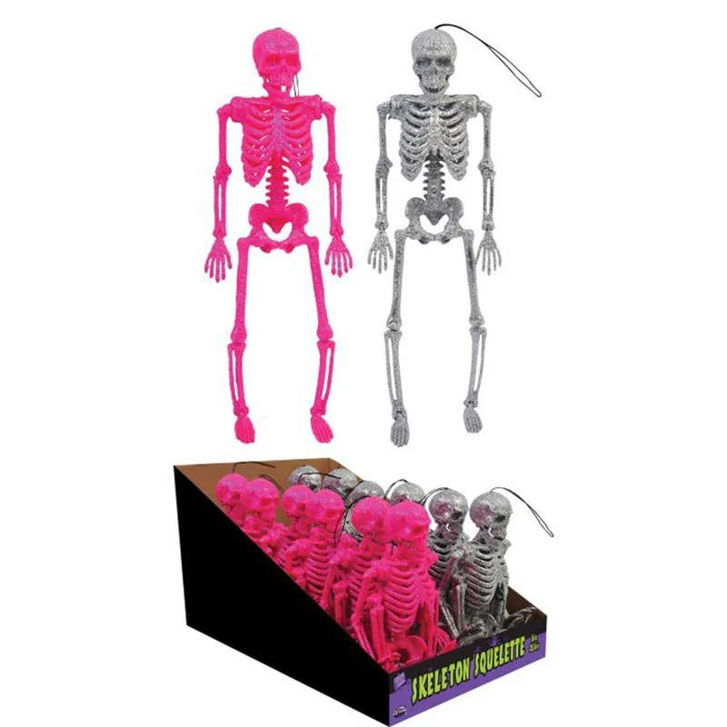 Glitter Skeleton, Halloween Hanging Decoration, 14 Inches, Assortment, 1 Count