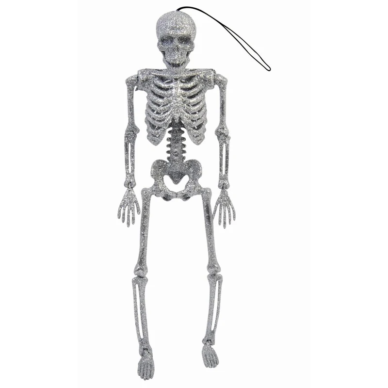 Glitter Skeleton, Halloween Hanging Decoration, 14 Inches, Assortment, 1 Count
