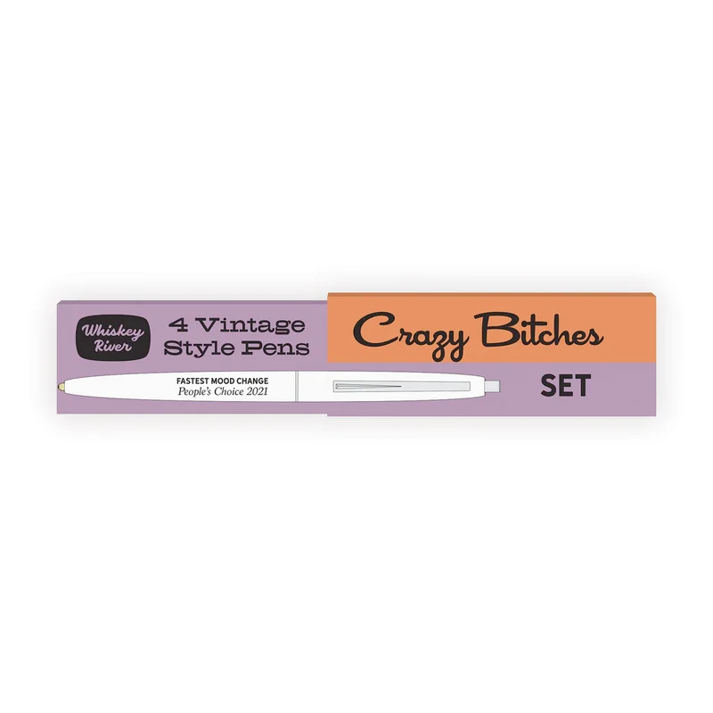 Crazy Bitches Set of 4 Vintage Style Pens-