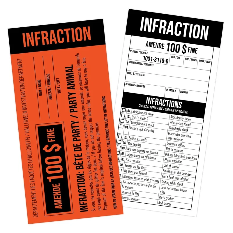 Police Violation Tickets Accessory, 1 Count