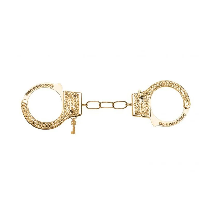 Gold Rhinestone Handcuffs, 1 Count