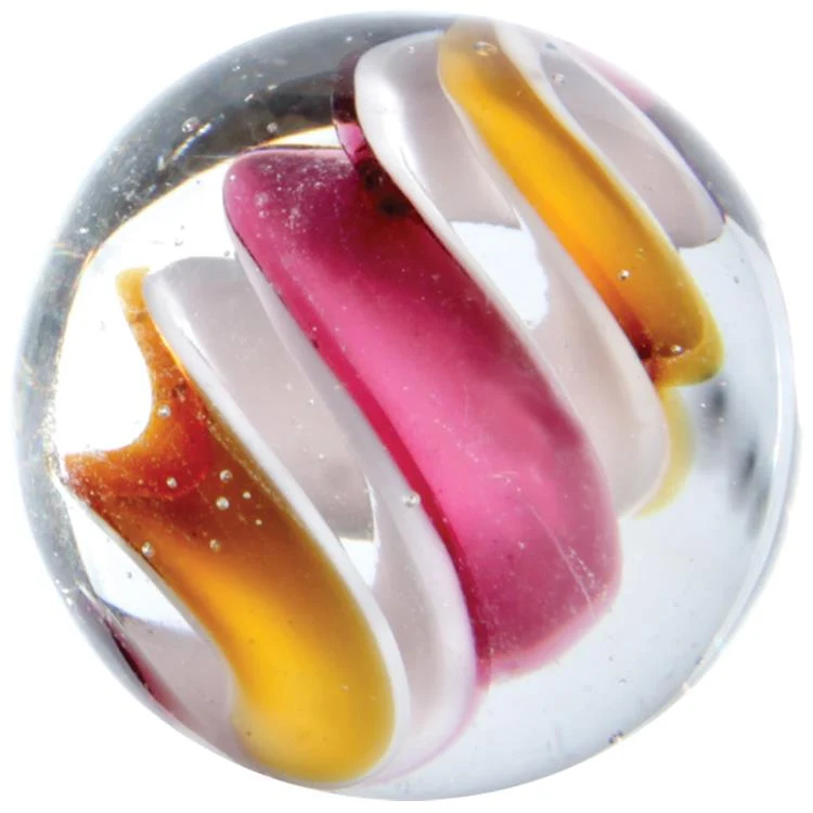 House of Marbles Handmade Helter Skelter - Fait à la main (Pink/Orange/White - Rose/Orange/Blanc) 22mm