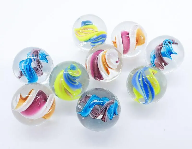 House of Marbles Handmade Helter Skelter - Fait à la main (Purple/Blue - Mauve/Bleu) 22mm
