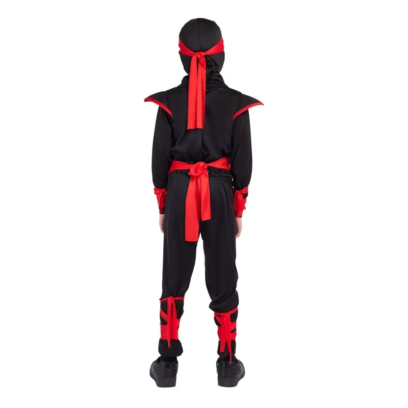 Night Ninja Costume for Kids, Black and Red