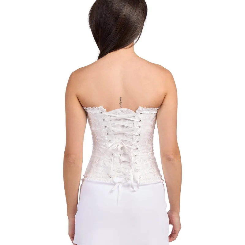 White Printed Deluxe Corset for Adults
