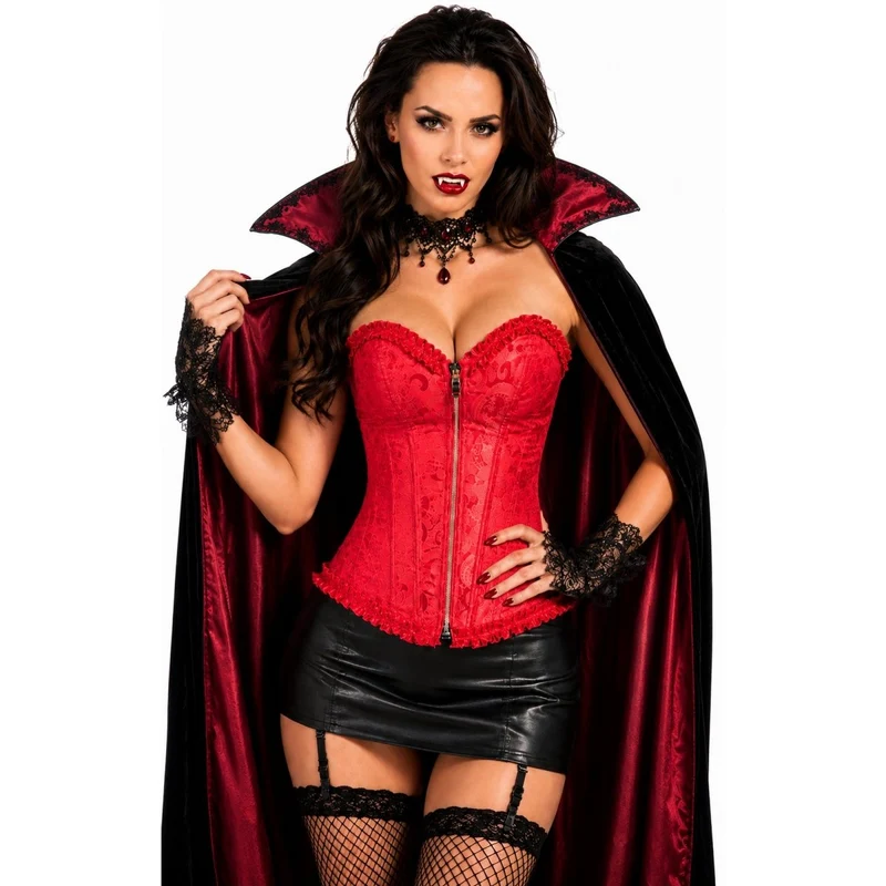 Red Printed Deluxe Corset for Adults