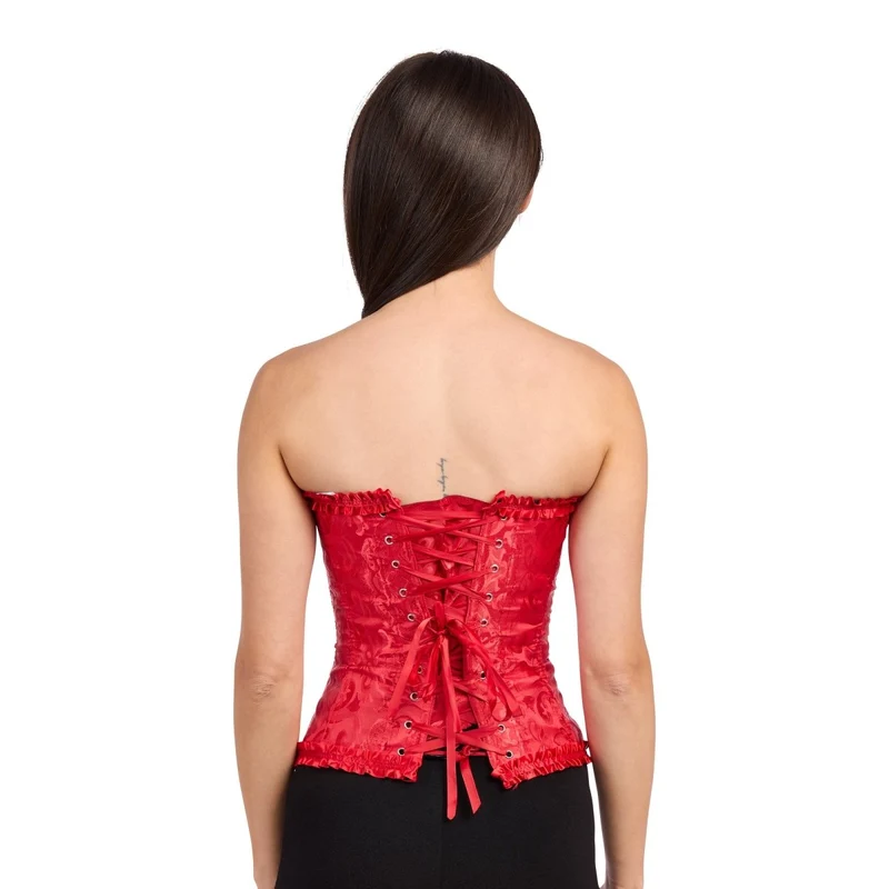 Red Printed Deluxe Corset for Adults