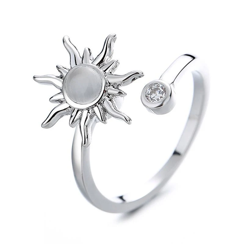 Bague anxiété Soleil rotatif
