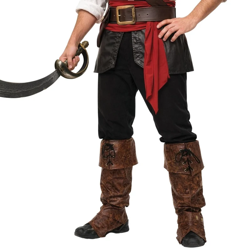 Brown Pirate Boot Covers for Adults
