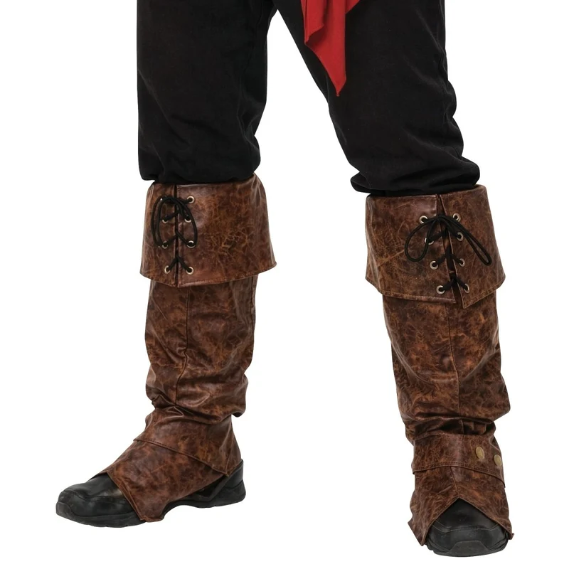 Brown Pirate Boot Covers for Adults