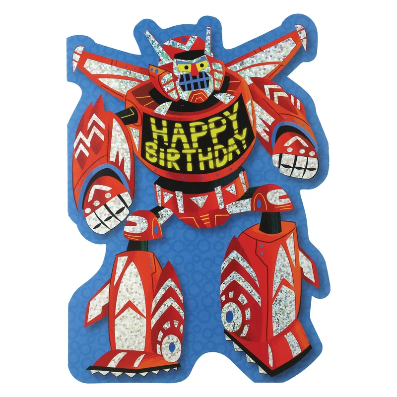 Robot Birthday Foil Card
