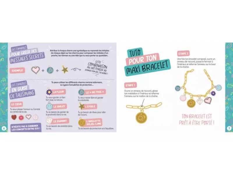 Mon bracelet à personnaliser – Chaîne dorée & 10 médaillons - Auzou