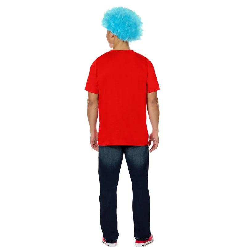 Cat in the Hat Thing Costume Kit for Adults, T-Shirt, Patches and Wig