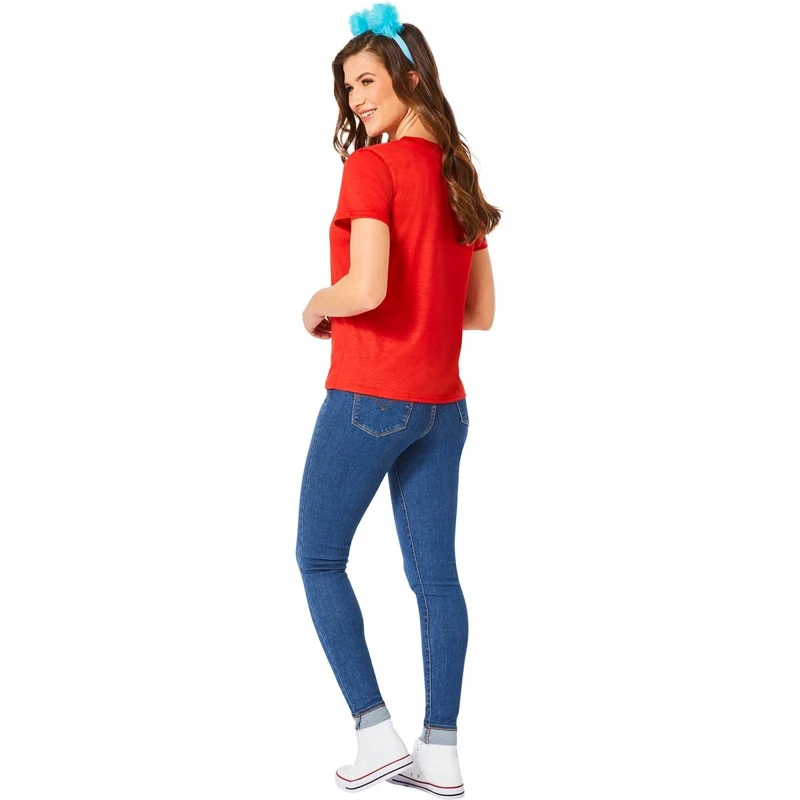 Cat in the Hat Thing Costume Kit for Adults, T-Shirt, Patches and Headband