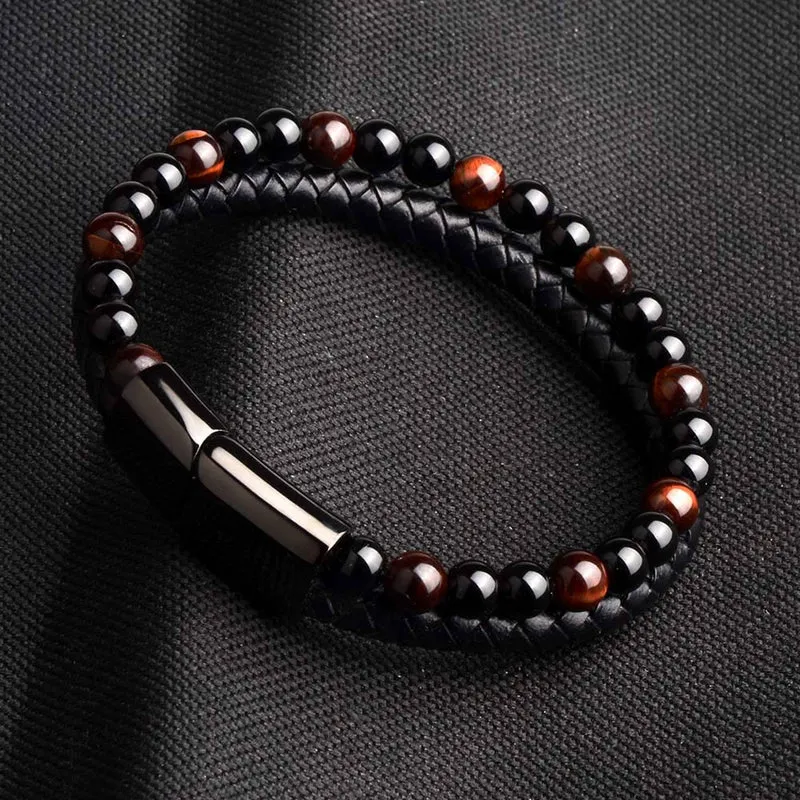 Bracelet Cuir Anti-Stress Rouge