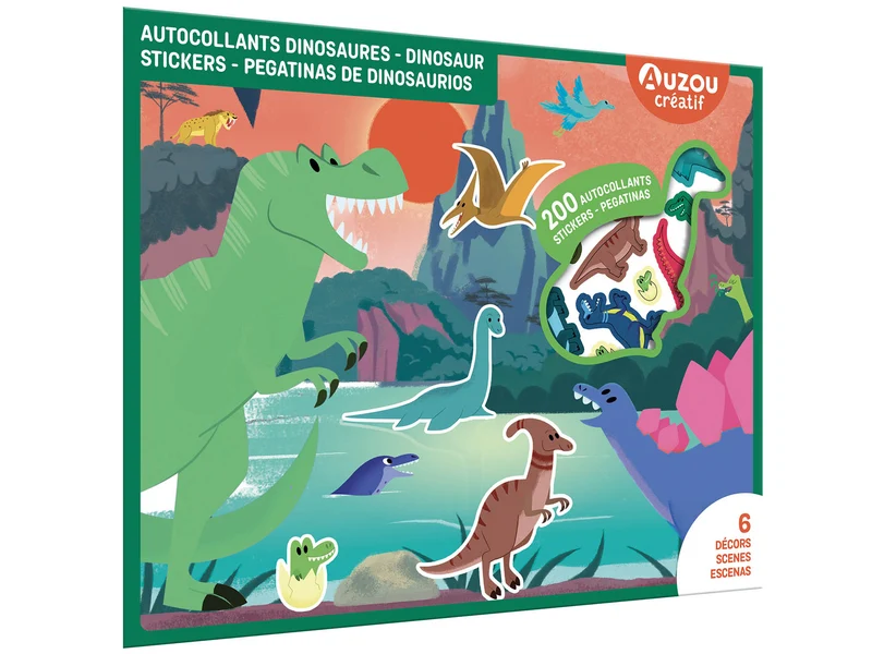 Ma pochette d’artiste – 200 autocollants dinosaures - Auzou