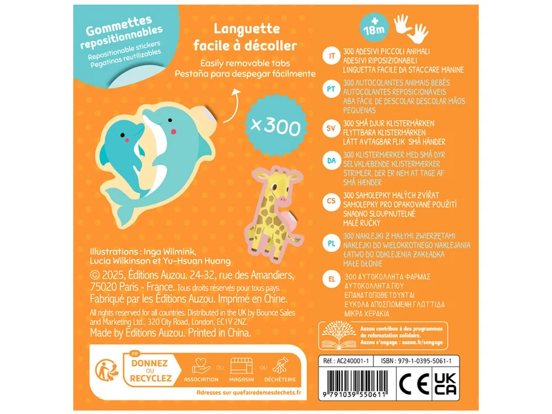 Boîte de gommettes métal – Les bébés animaux - Auzou