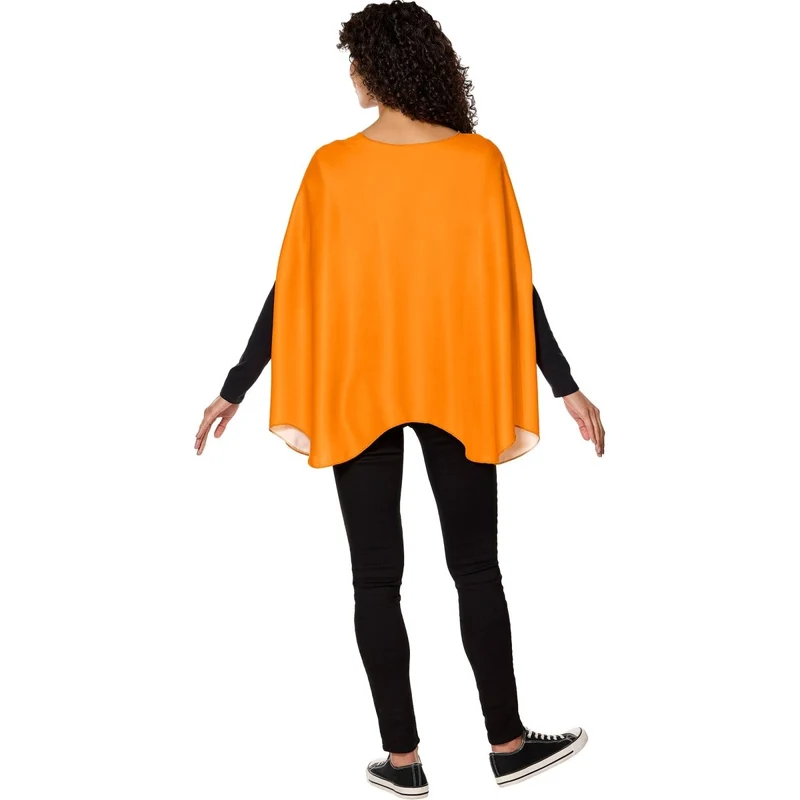 Pac-Man Clyde Orange Ghost Poncho Costume for Adults