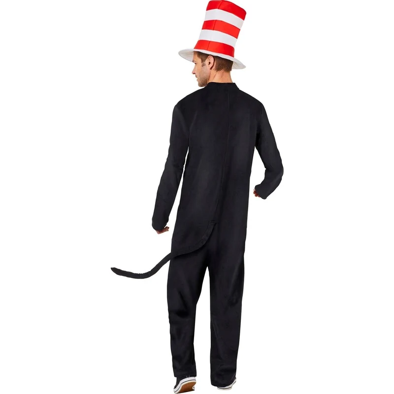 Dr. Seuss Cat in the Hat Costume for Adults, Jumpsuit and Hat