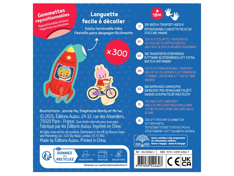 Boîte de gommettes métal – Les transports - Auzou