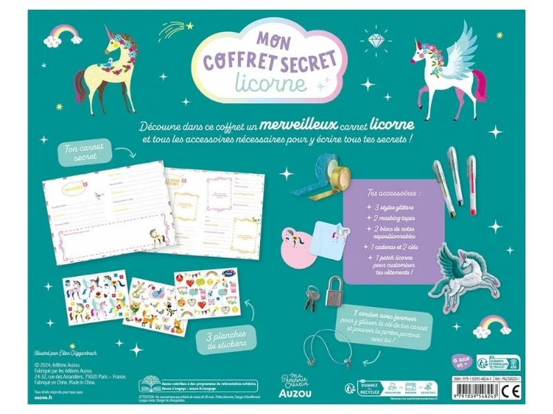 Mon carnet secret - Licorne - Auzou