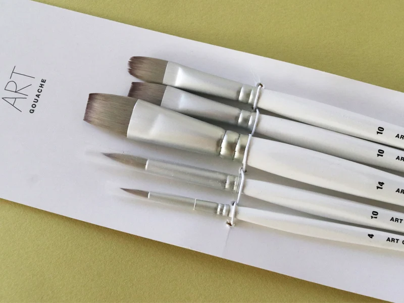 Lot de 5 pinceaux synthétiques gouache - Rico Design