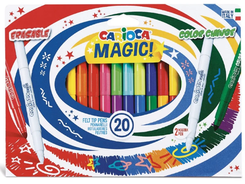 Pochette de 20 feutres à l'encre magique et effaçable - Carioca Magic Erasable & Color Change