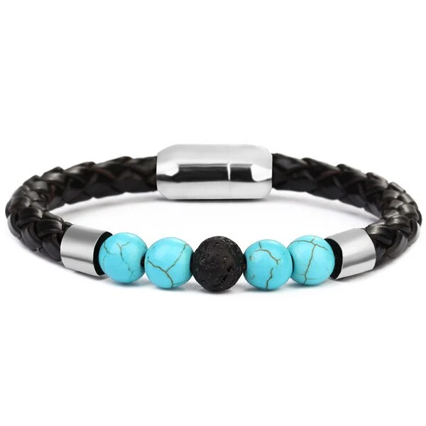 Bracelet Stress Cuir Turquoise