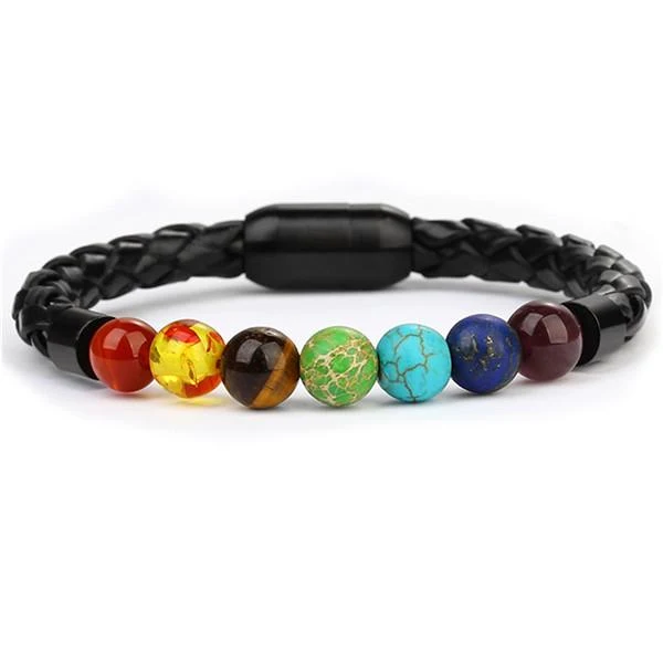 Bracelet Cuir Tressé Anti-Stress
