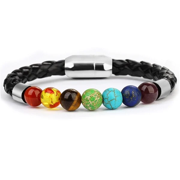 Bracelet Cuir Tressé Anti-Stress