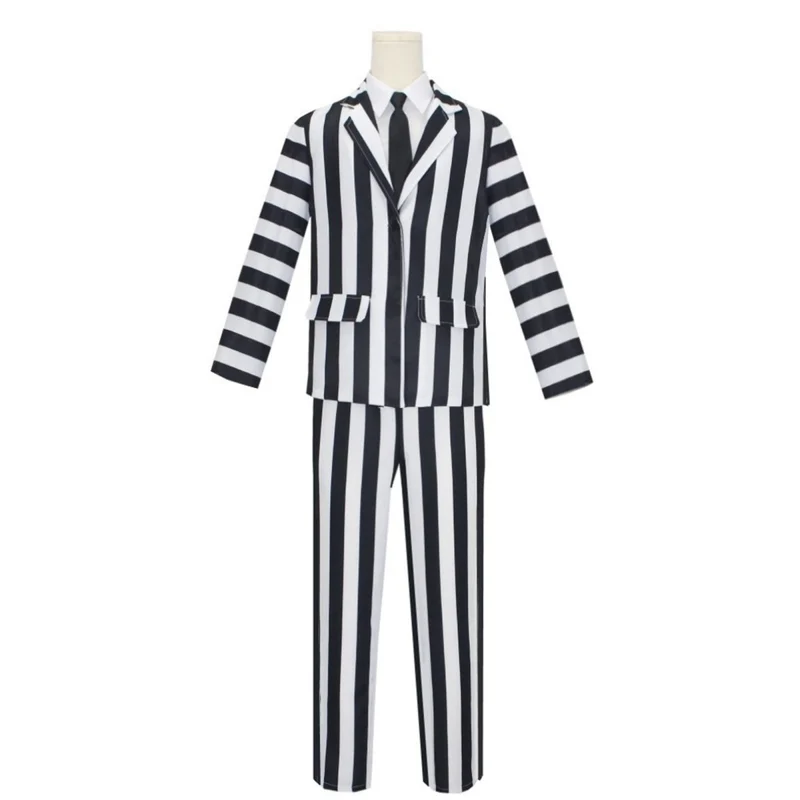 Crazy Ghost Deluxe Costume for Adults, Striped Jacket and Pants