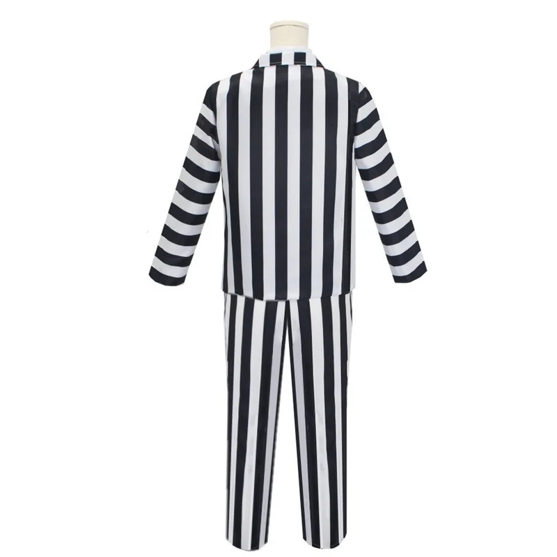 Crazy Ghost Deluxe Costume for Adults, Striped Jacket and Pants