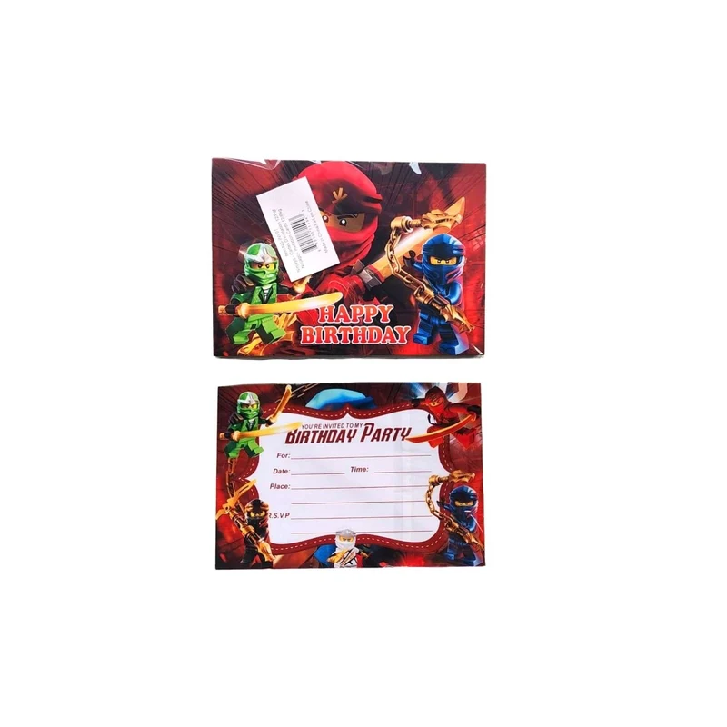 Ninja Birthday Party Invitation Cards, 12 Count