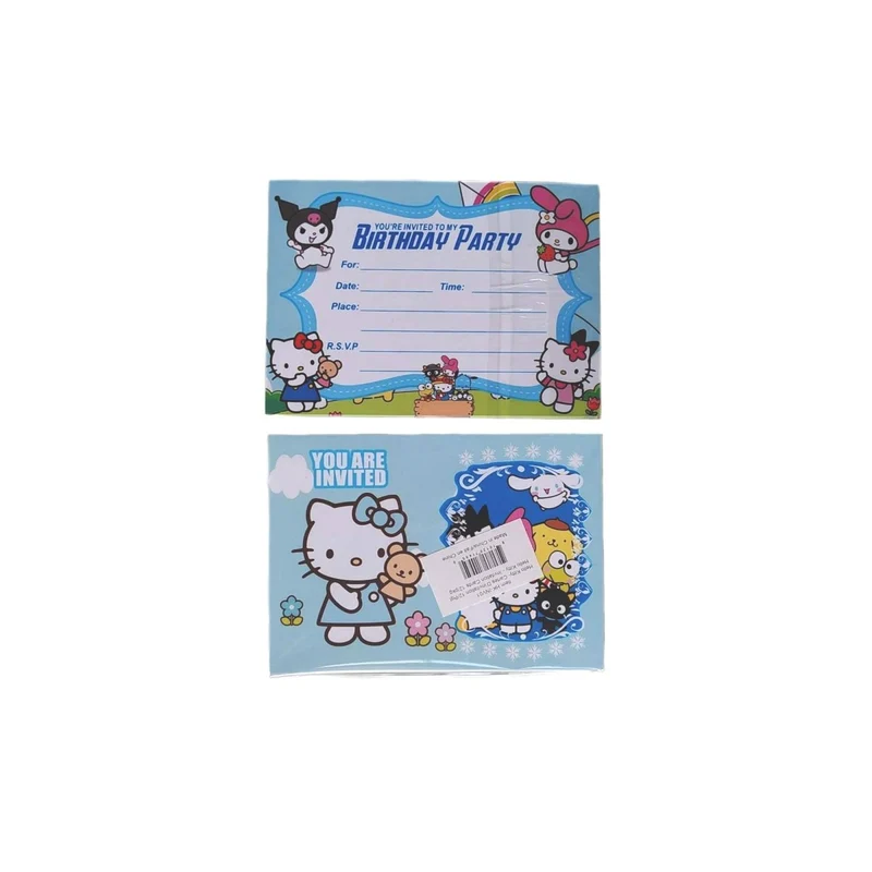 Kitty Birthday Party Invitation Cards, 12 Count