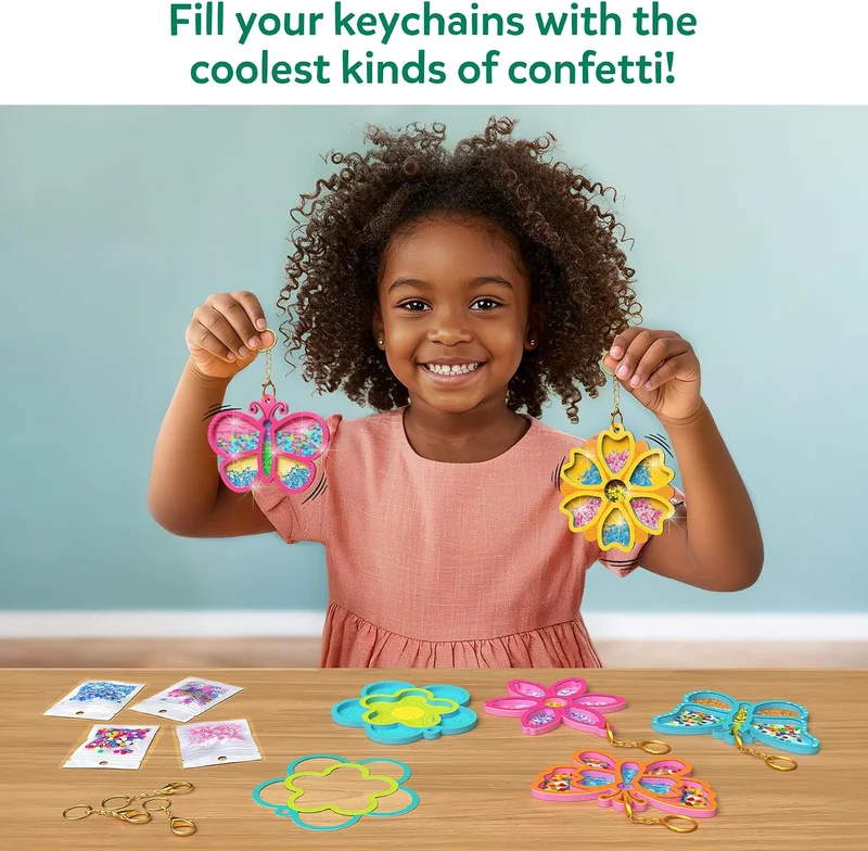Skillmatics Shake-its Glitter Craft Kit for Kids Flowers & Butterflies