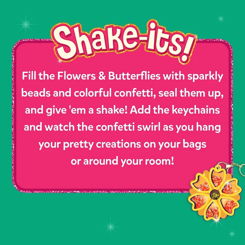 Skillmatics Shake-its Glitter Craft Kit for Kids Flowers & Butterflies