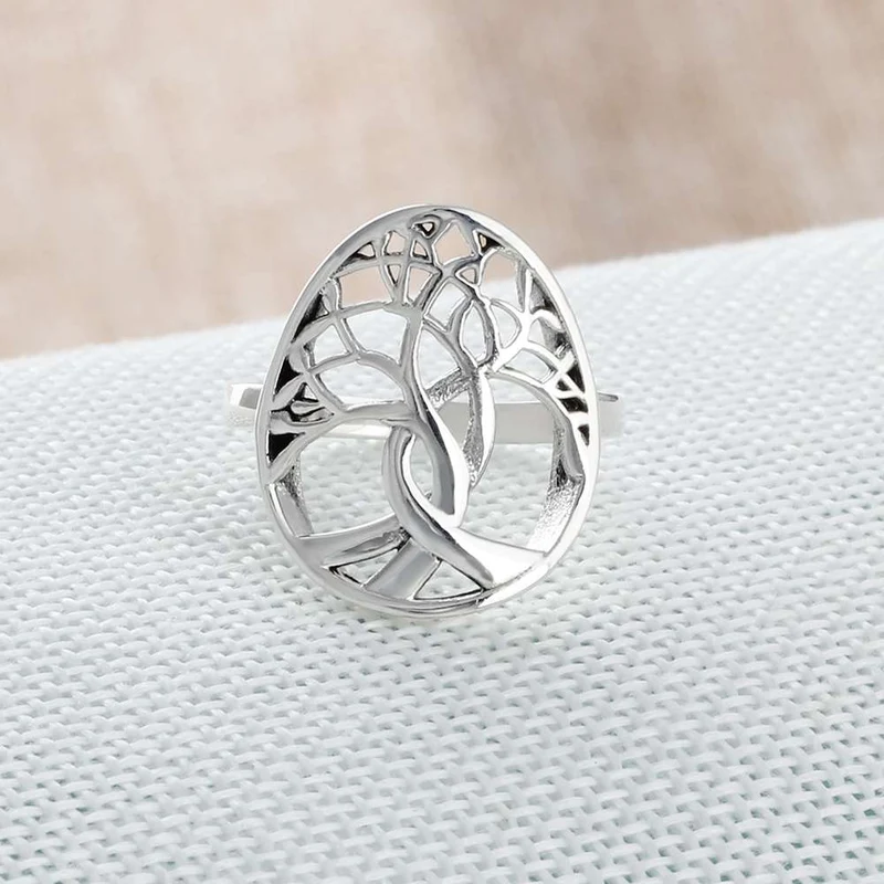 Bague Anti-Stress Argent Arbre Vie