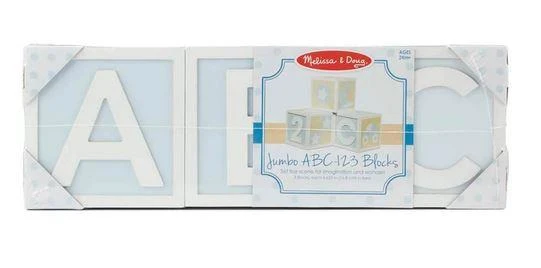 Melissa & Doug Jumbo Wooden ABC-123 Blocks (Neutral) / Blocs géants en bois ABC-123 (neutres) (Montreal, In-Store or Pickup ONLY)