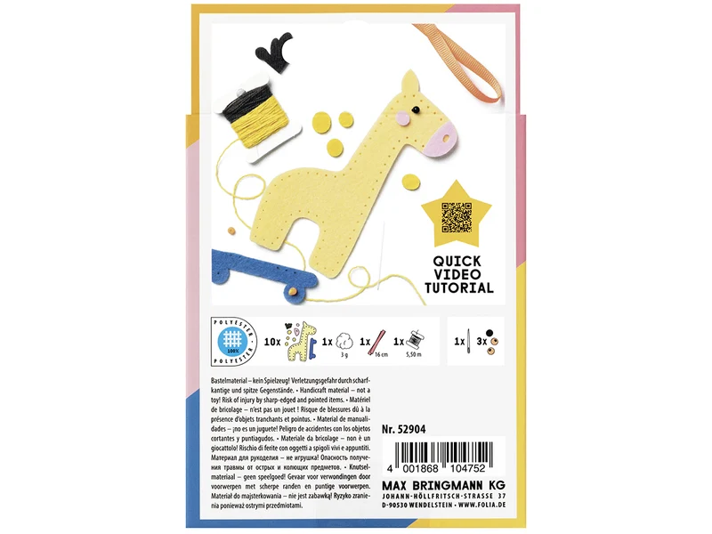 Mini kit de couture de feutrine Filzinies - 13 pièces