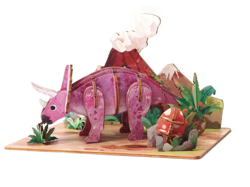 Maquette en bois 3D - Tricératops