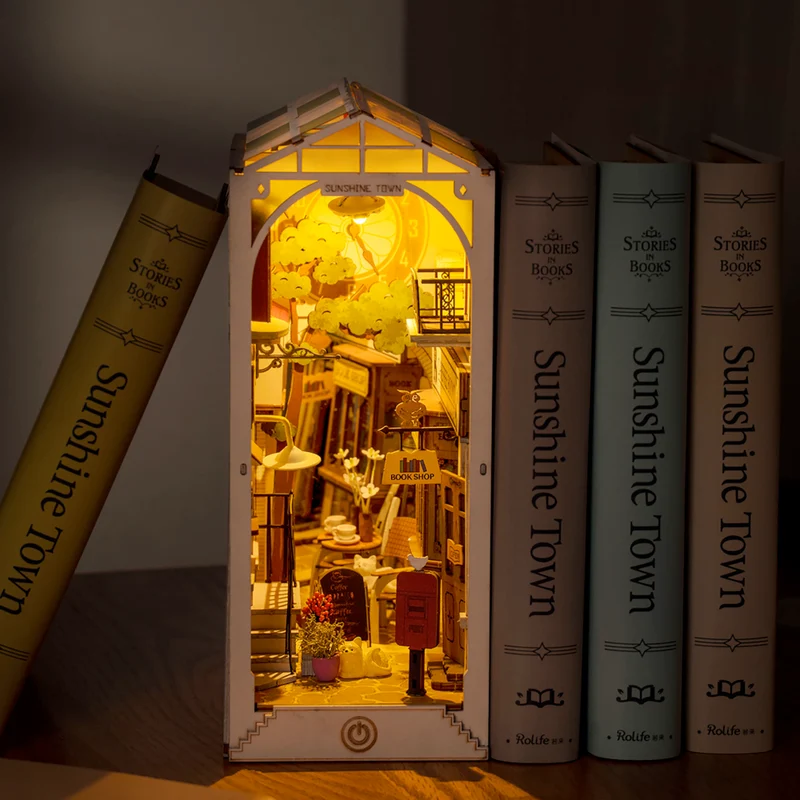 Sunshine Town DIY Bookshelf Diorama Book Nook