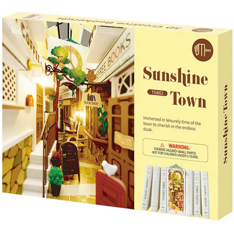 Sunshine Town DIY Bookshelf Diorama Book Nook