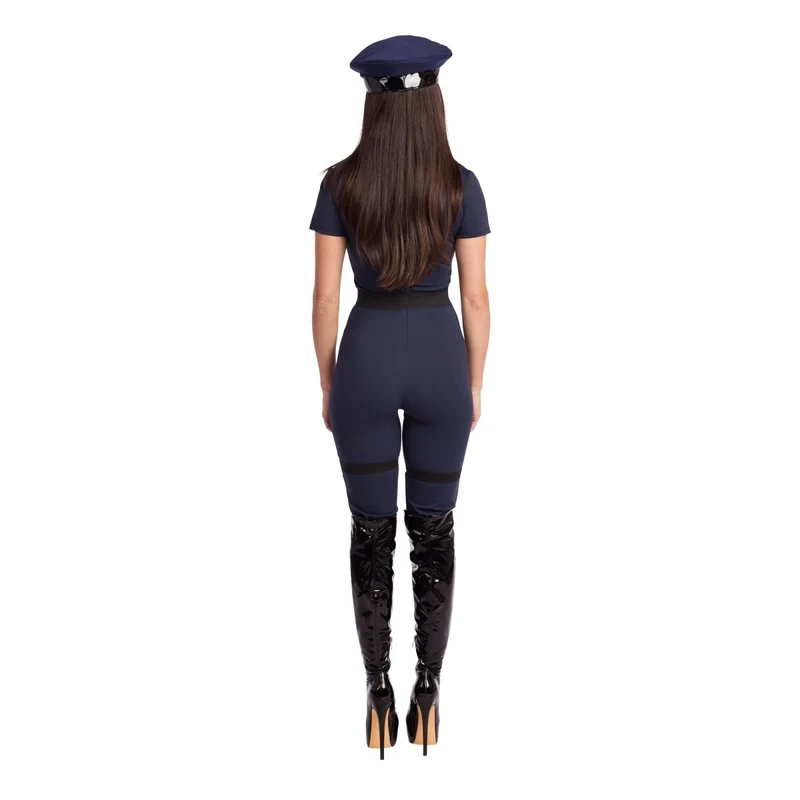 Midnight Officer Deluxe Costume for Adults, Navy Blue Jumpsuit