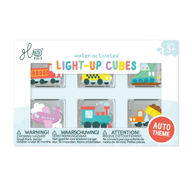 Glo Pals Auto Light-Up Cubes 6-Pack Water Activated Sensory Toy