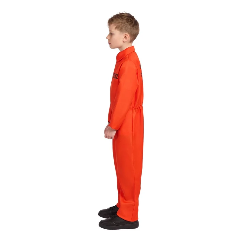 Prisoner Costume for Kids, Orange Jumpsuit