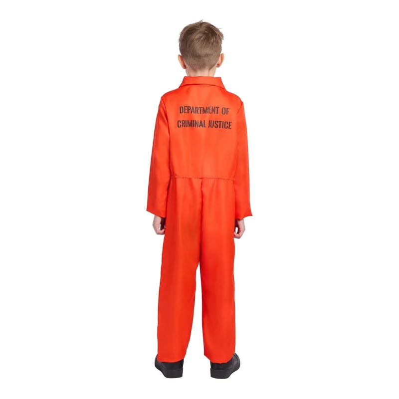 Prisoner Costume for Kids, Orange Jumpsuit