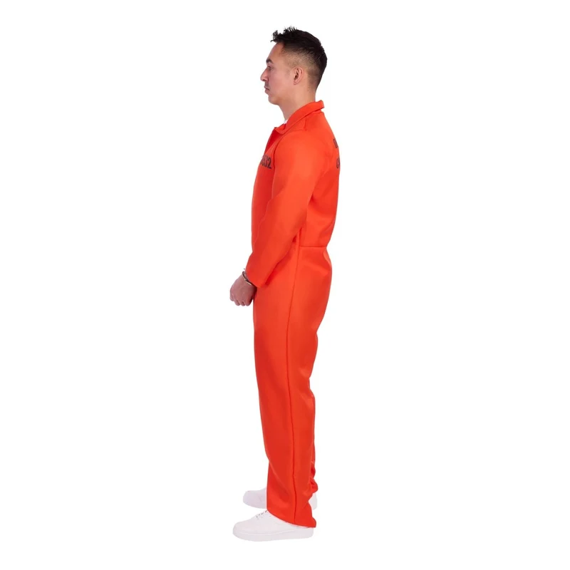 Prisoner Costume for Adults, Orange Jumpsuit