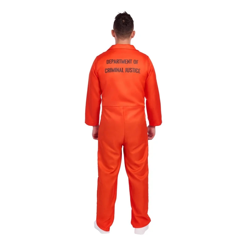 Prisoner Costume for Adults, Orange Jumpsuit