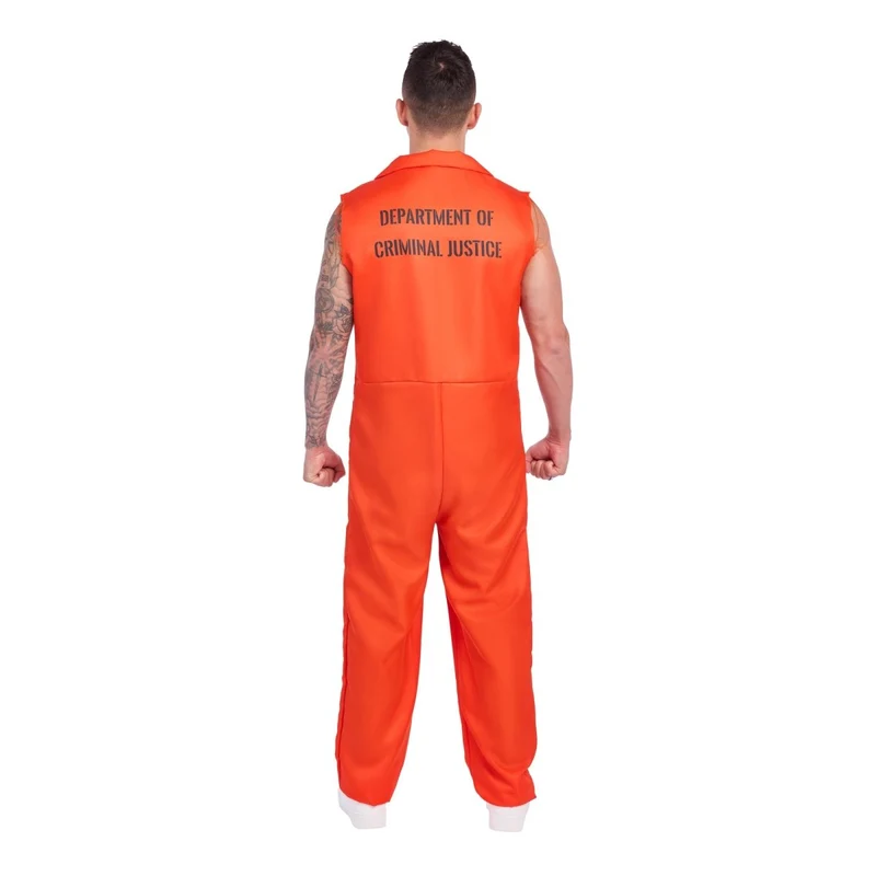 Sexy Prisoner Costume for Adults, Orange Jumpsuit